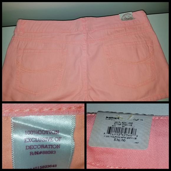 SO Peach Shorts Sz 15 NWT - Picture 2 of 2